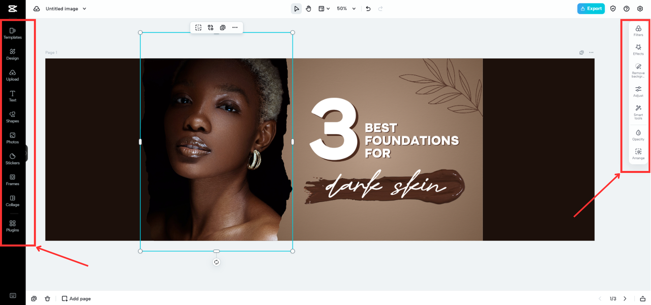 CapCut Online's Editing interfce