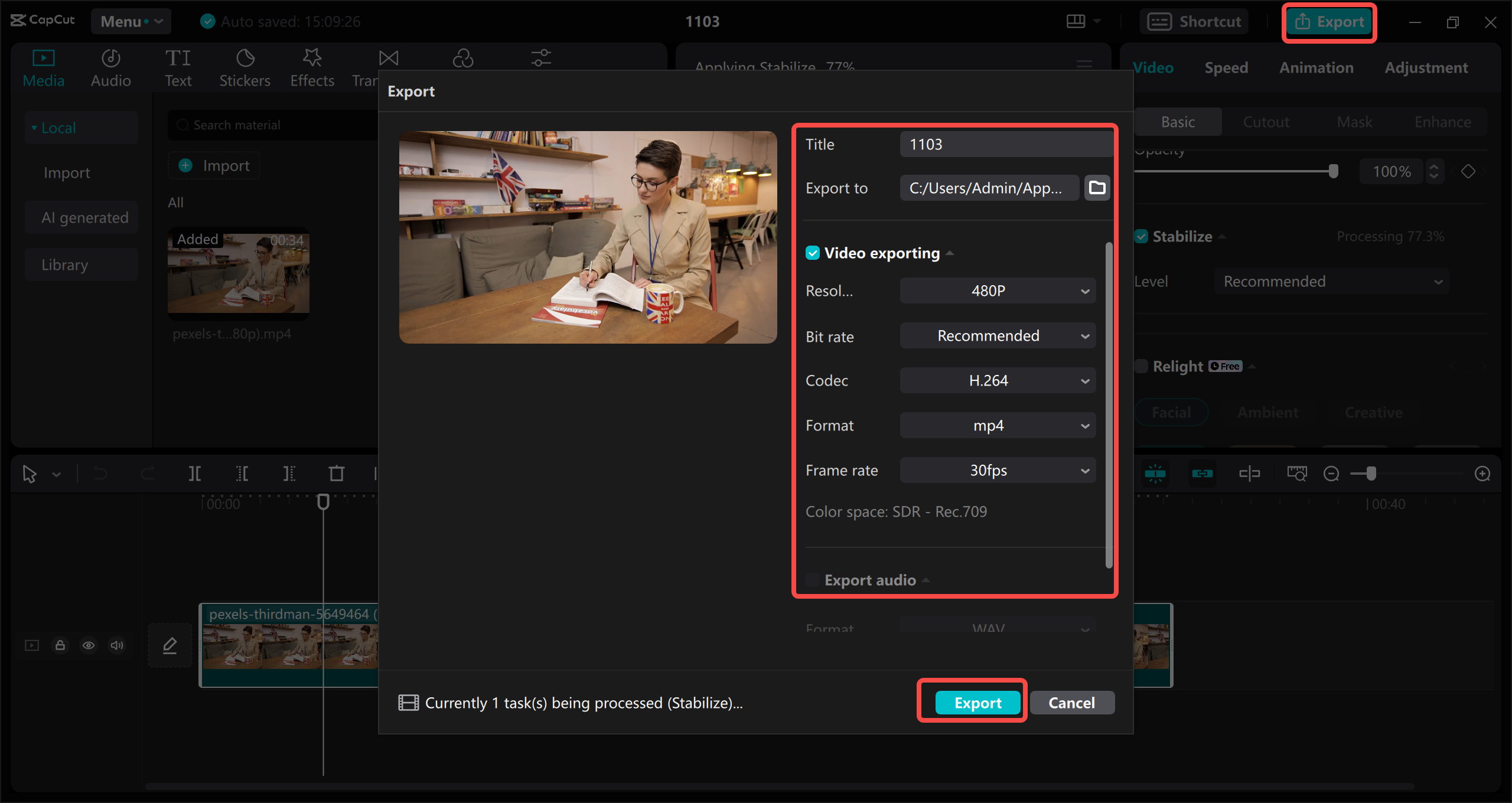 Preview and export your video for a seamless result