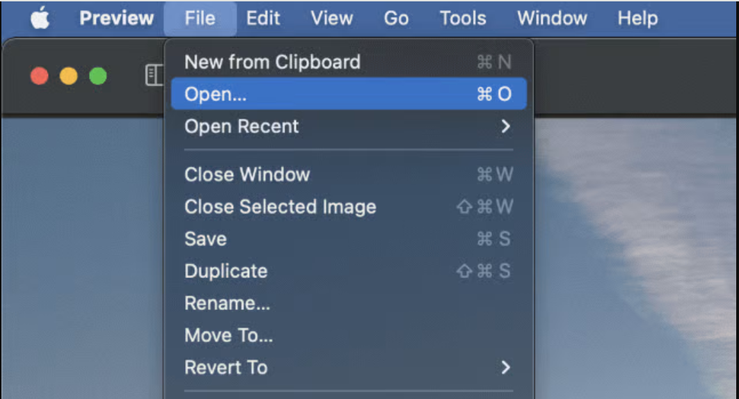 open the image in Preview