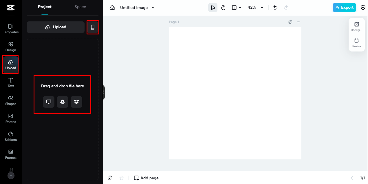 import the image into capcut