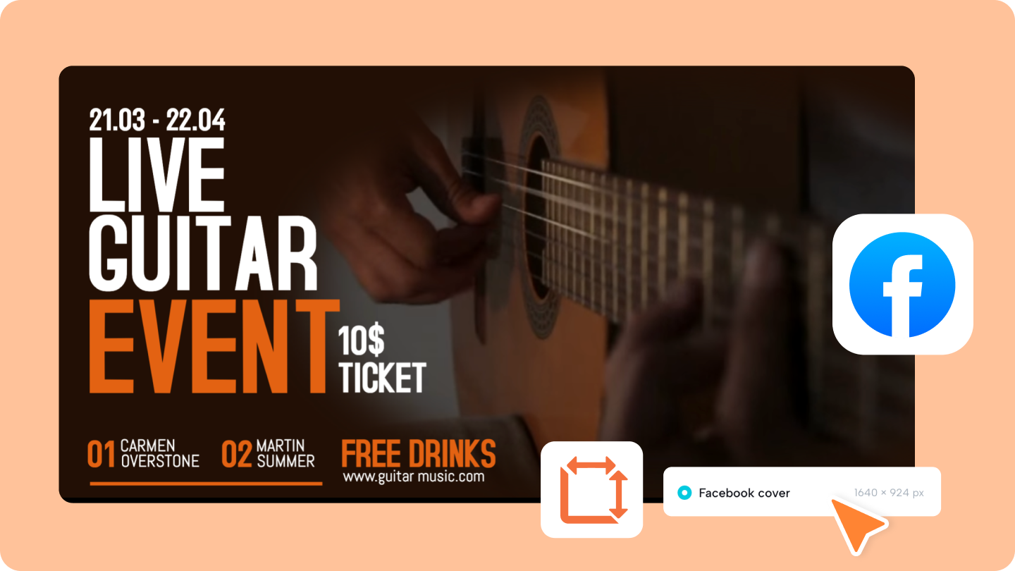 Tamaño de la foto de la portada del evento