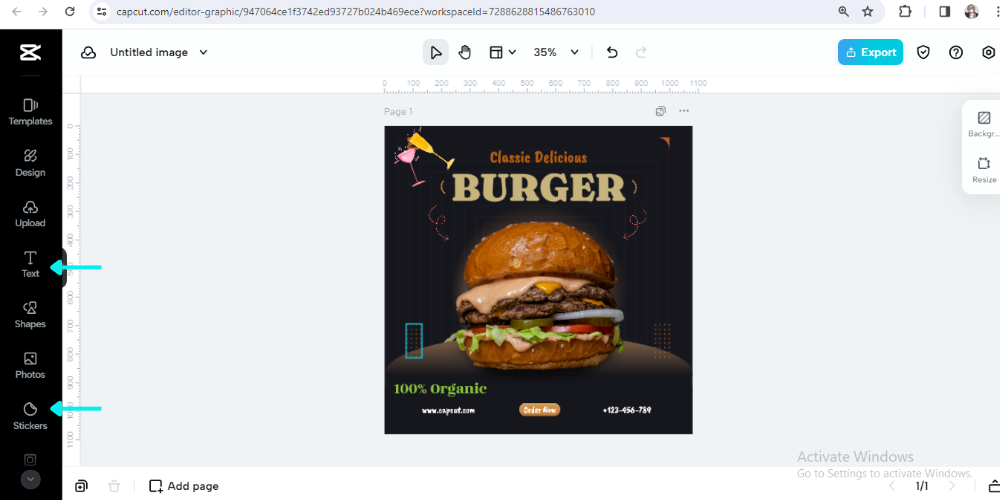 add text or stickers