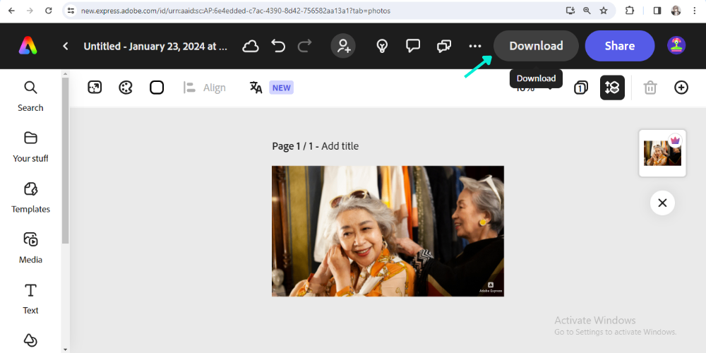 choose download option
