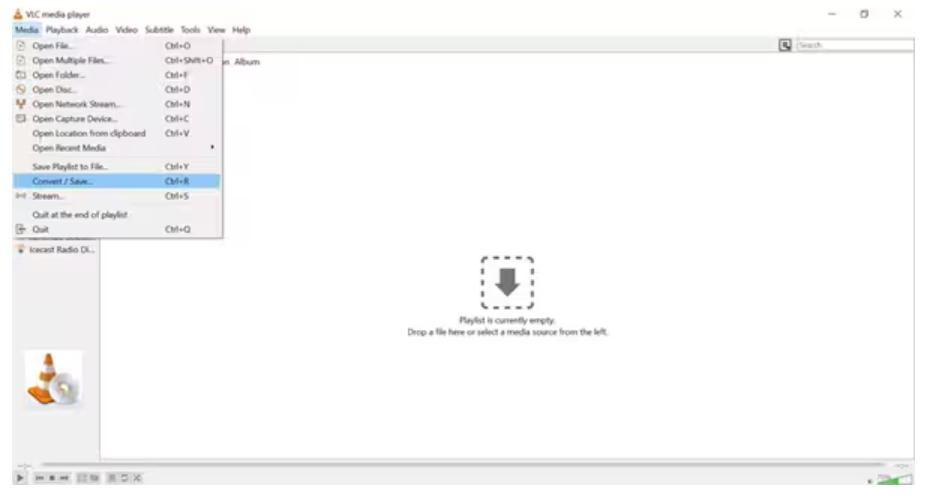 Find the Convert/Save button