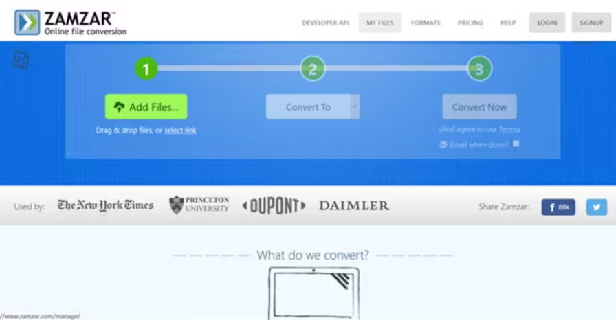 Zamzar AVI to MP4 Converter