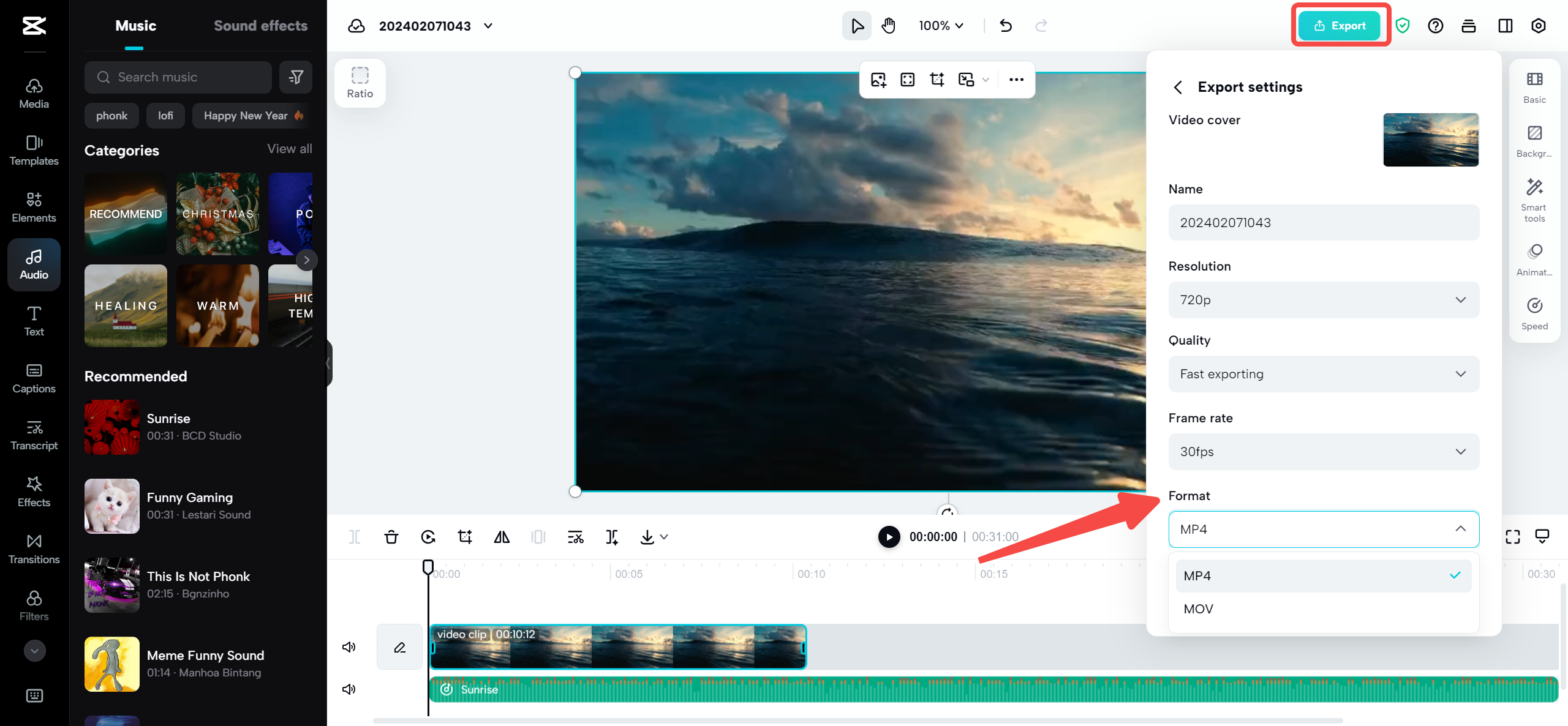 Convert video to MP4