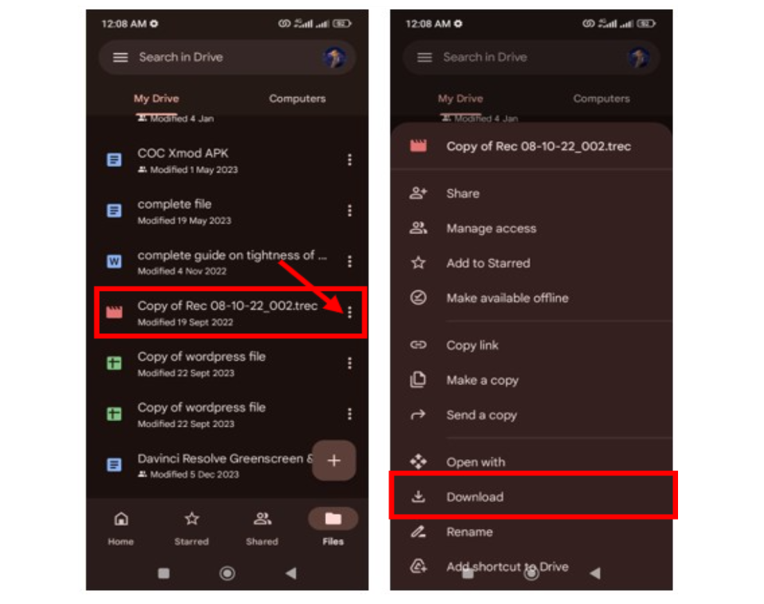 How to download Google Drive videos to Android?