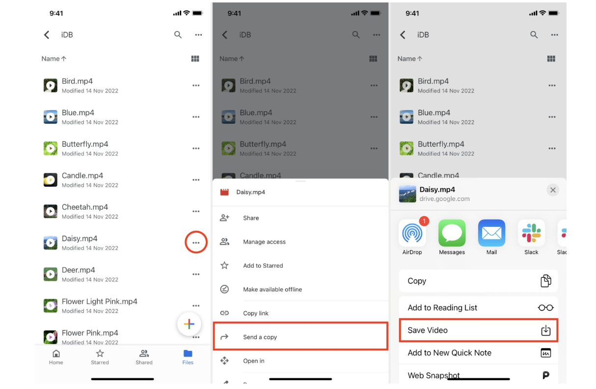 How to download Google Drive videos to iPhone?