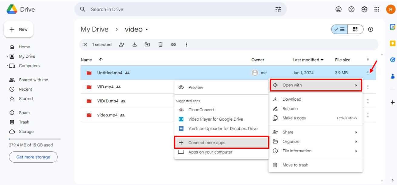 Open CapCut from Google Drive