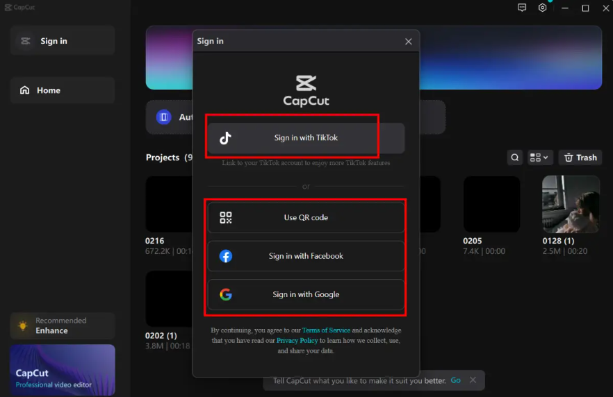 Initiate by installing CapCut desktop video editor