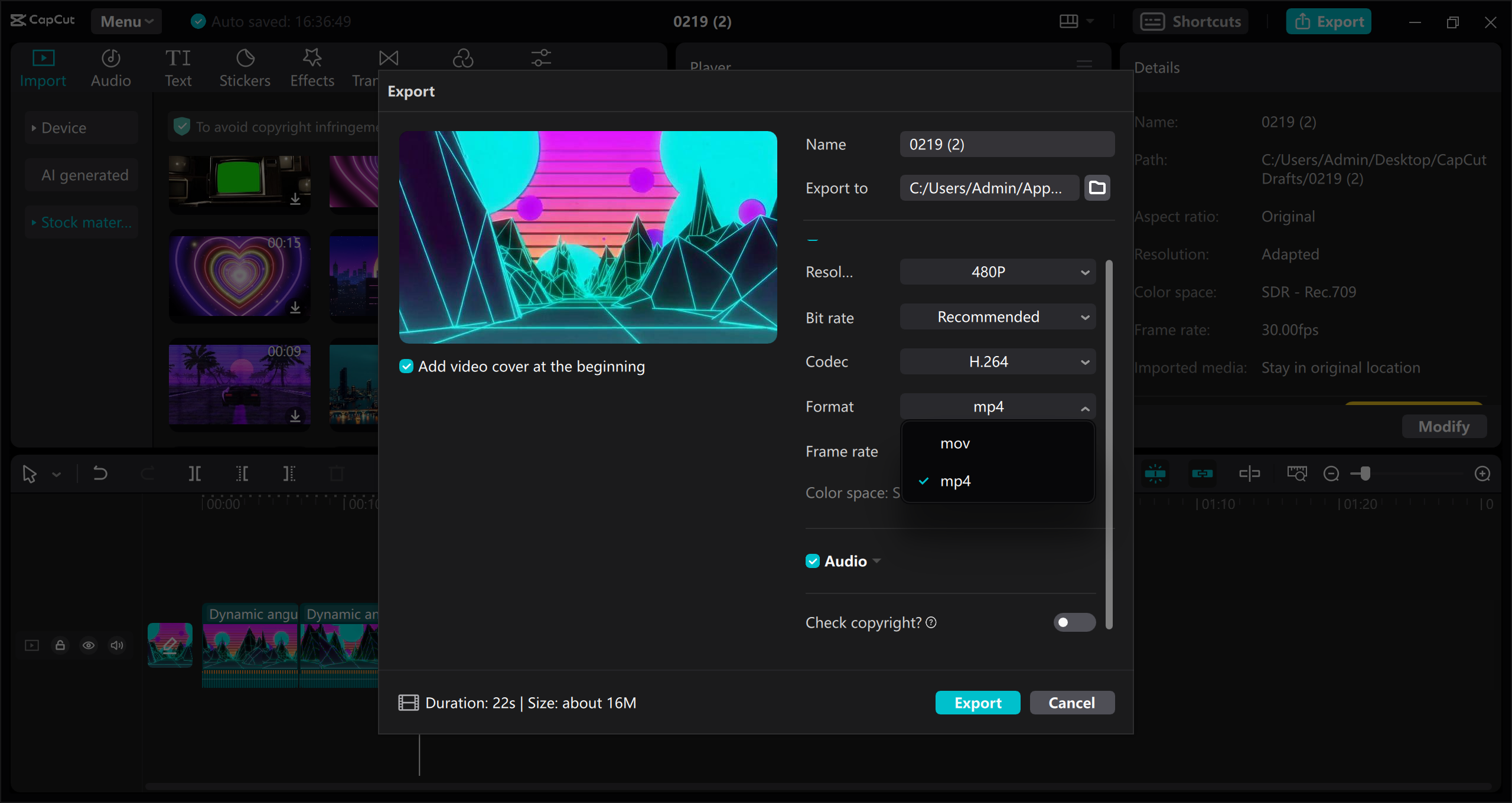 CapCut desktop video editor