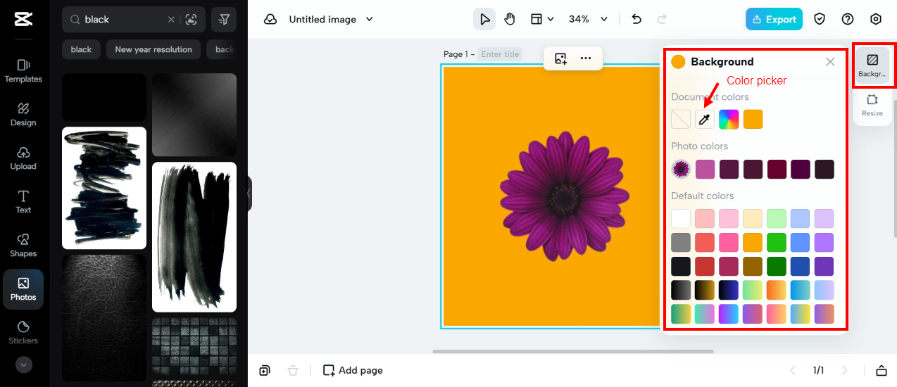 change the png background color