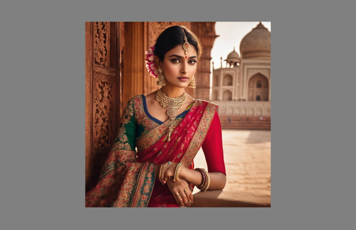 AI-generated ethic painting of a beautiful Indian girl