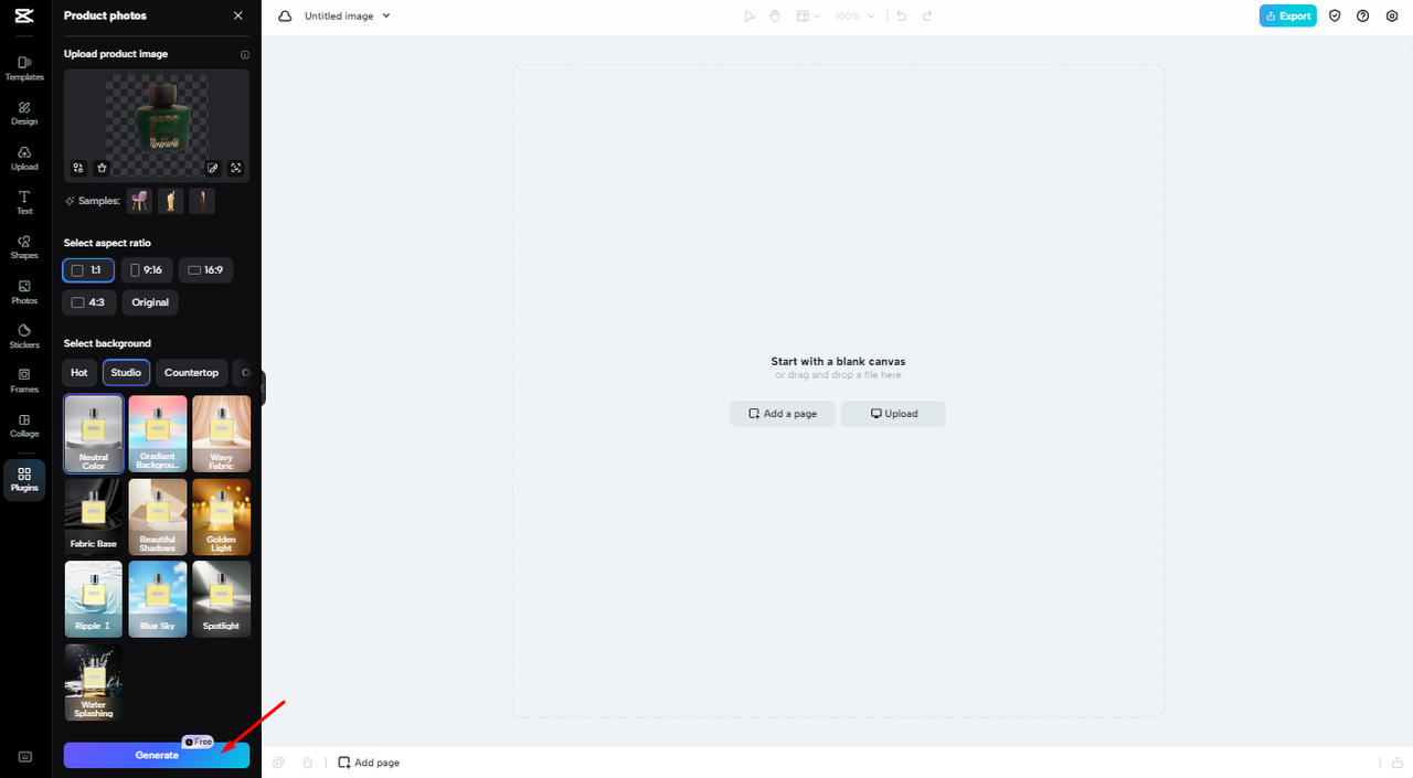 Generate your product photo