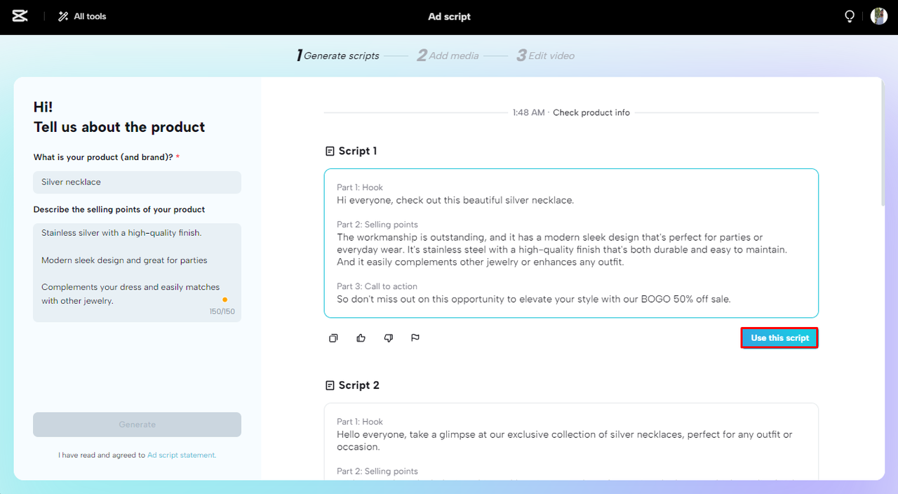 Select the preferred template