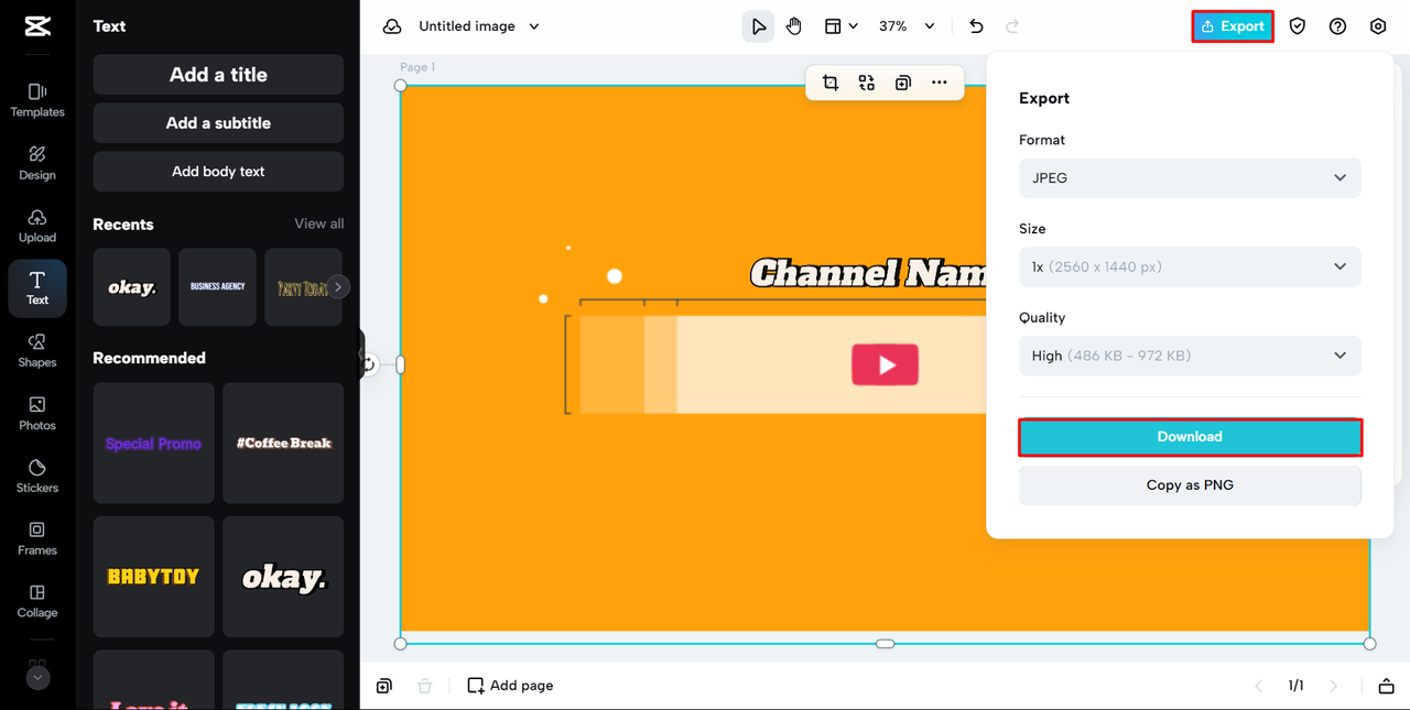 save and upload to youtube