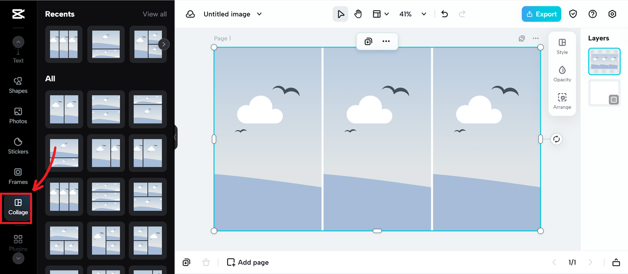 CapCut Online Collage Tool
