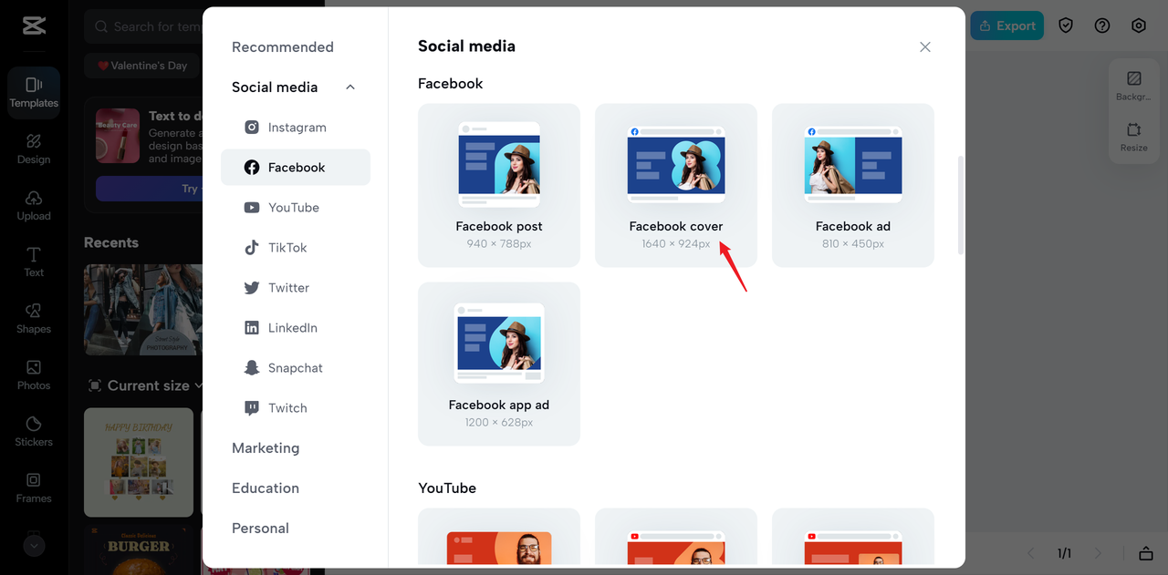 Create a Facebook cover