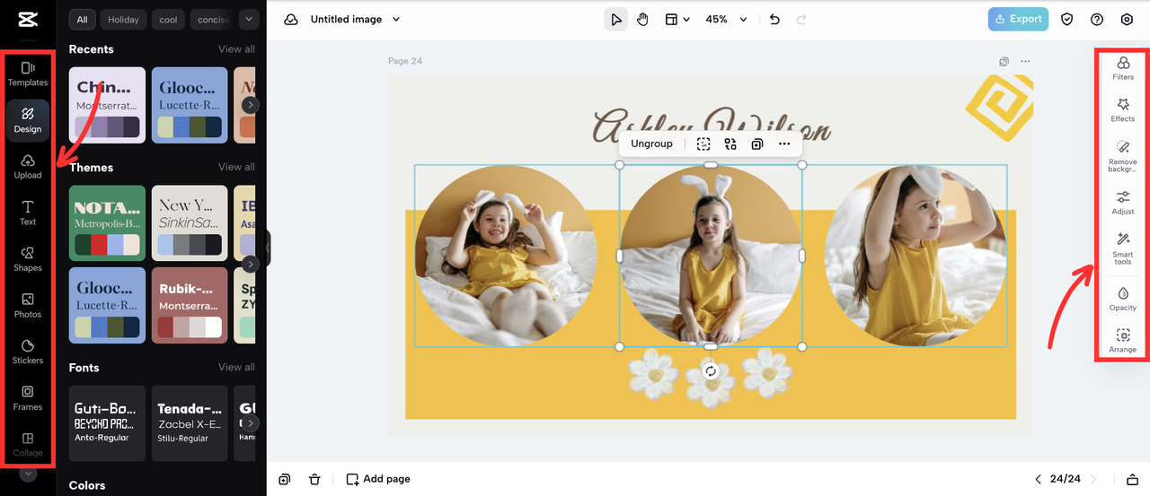 CapCut Online photo editing interface