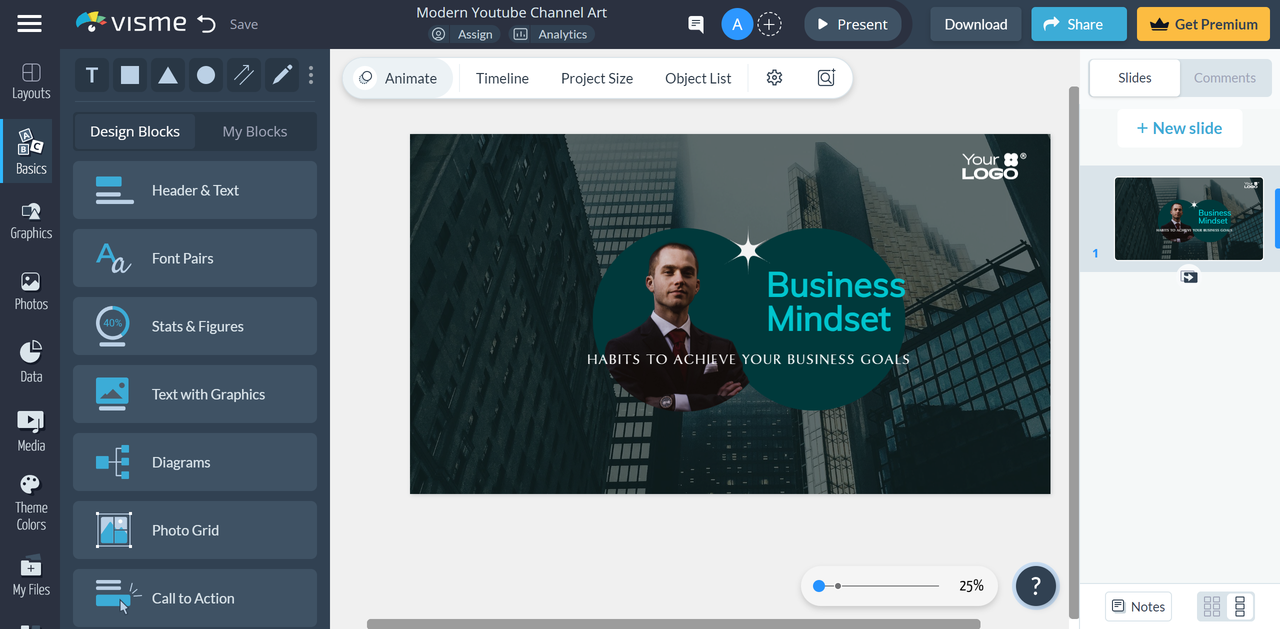 Visme editing interface