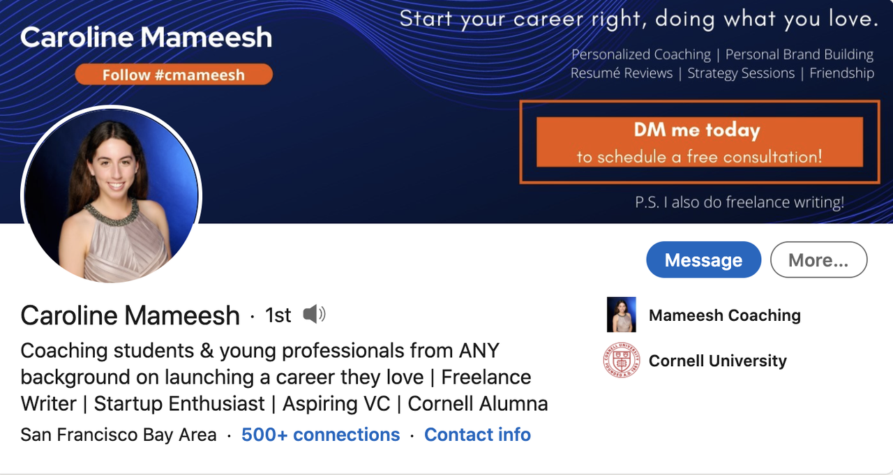 A LinkedIn banner that shows consistency