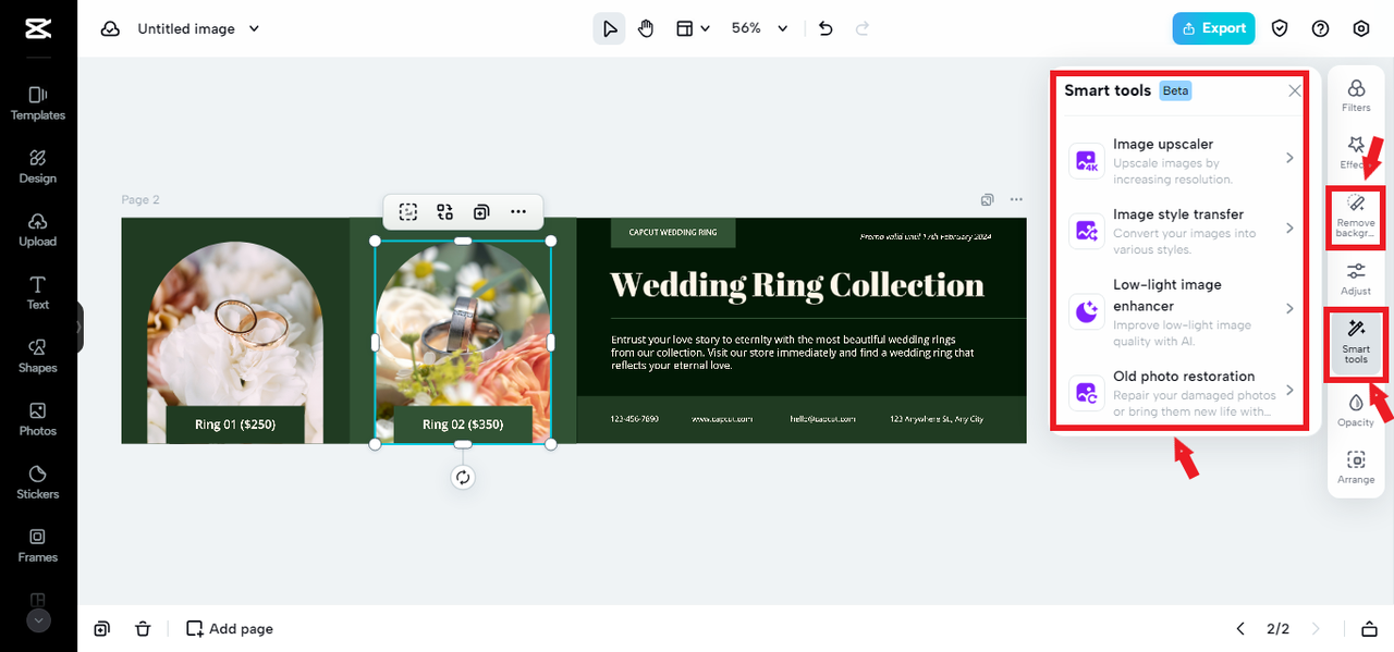 AI tools in CapCut Online
