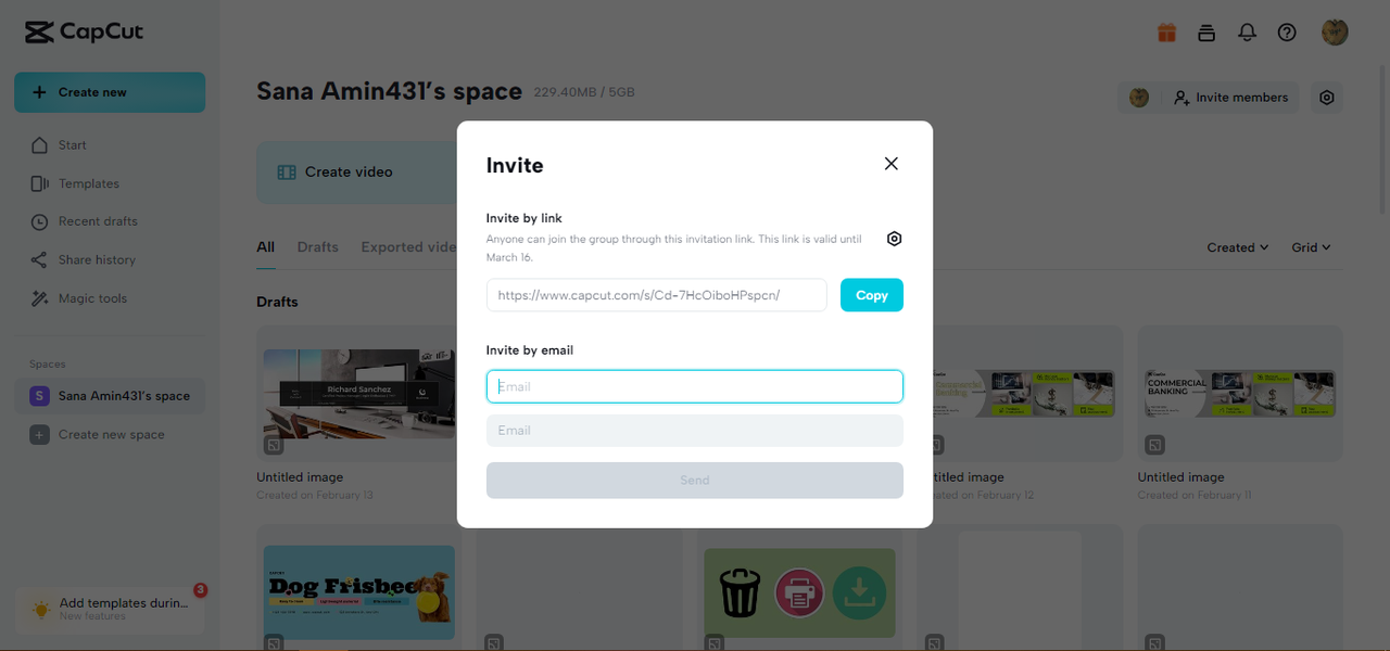 Cloud collaboration on CapCut Online
