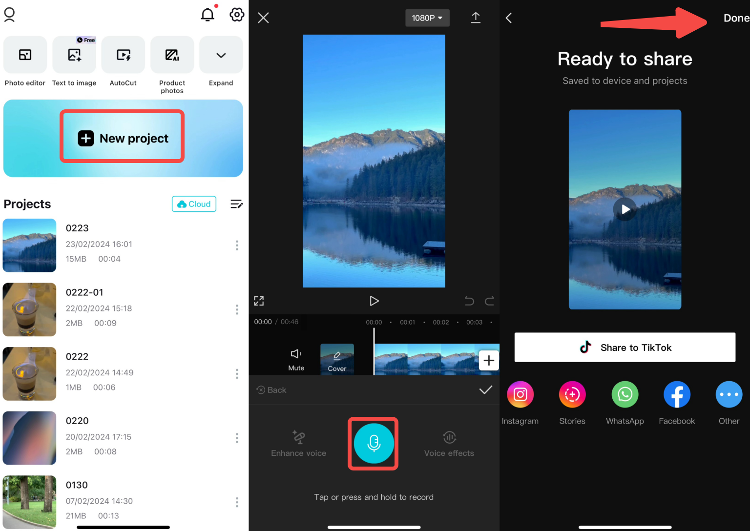 How to record voice memos on Android with CapCut mobile app