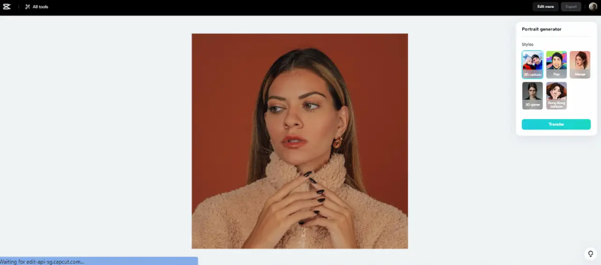 Generate portrait in CapCut portrait generator