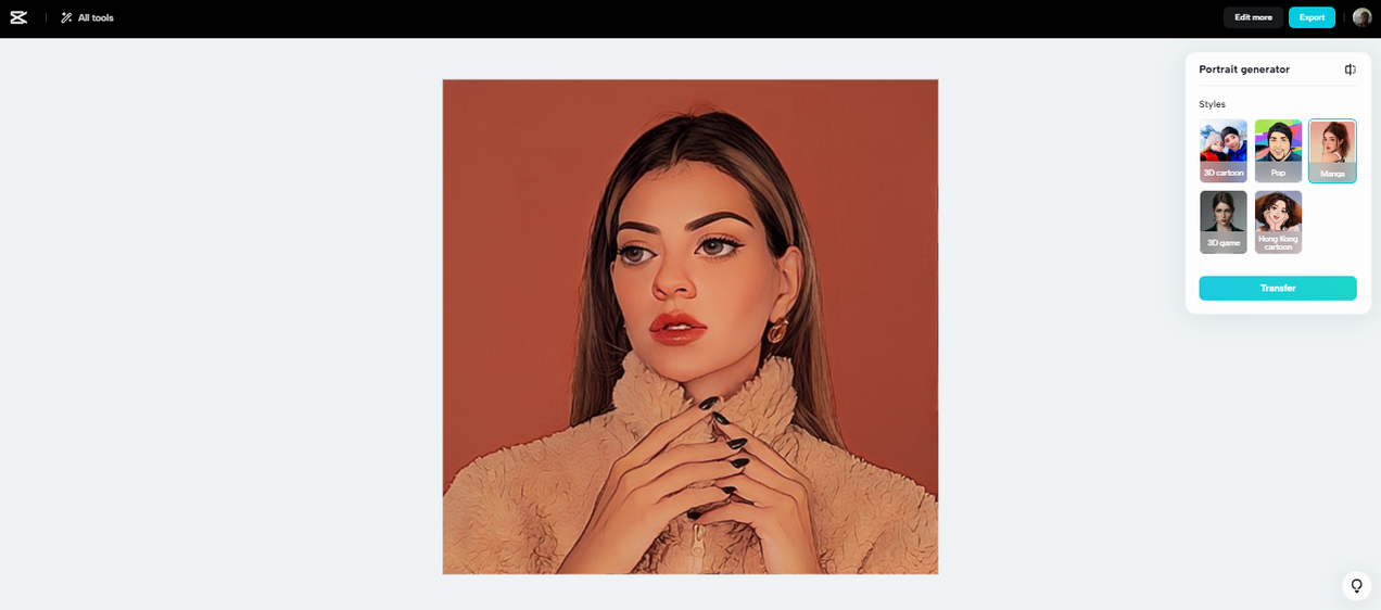 Export generated image in CapCut