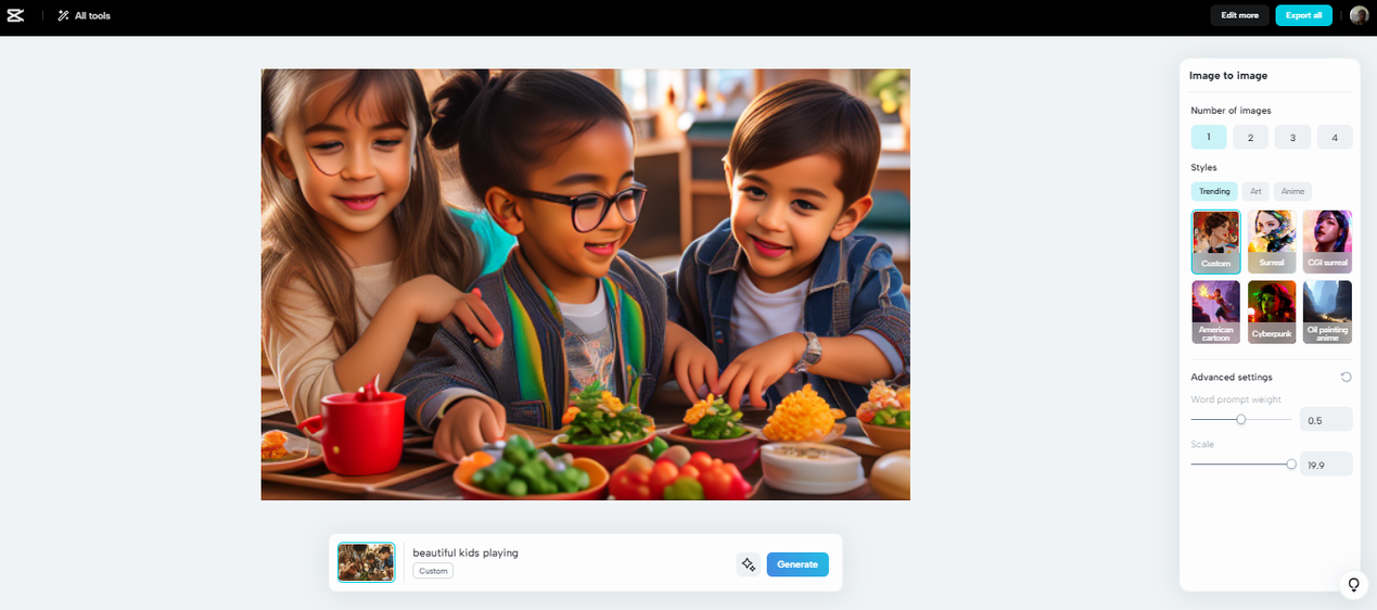 Export image from CapCut image to image