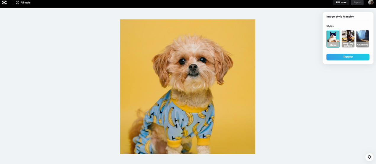  Convert image in CapCut image style transfer