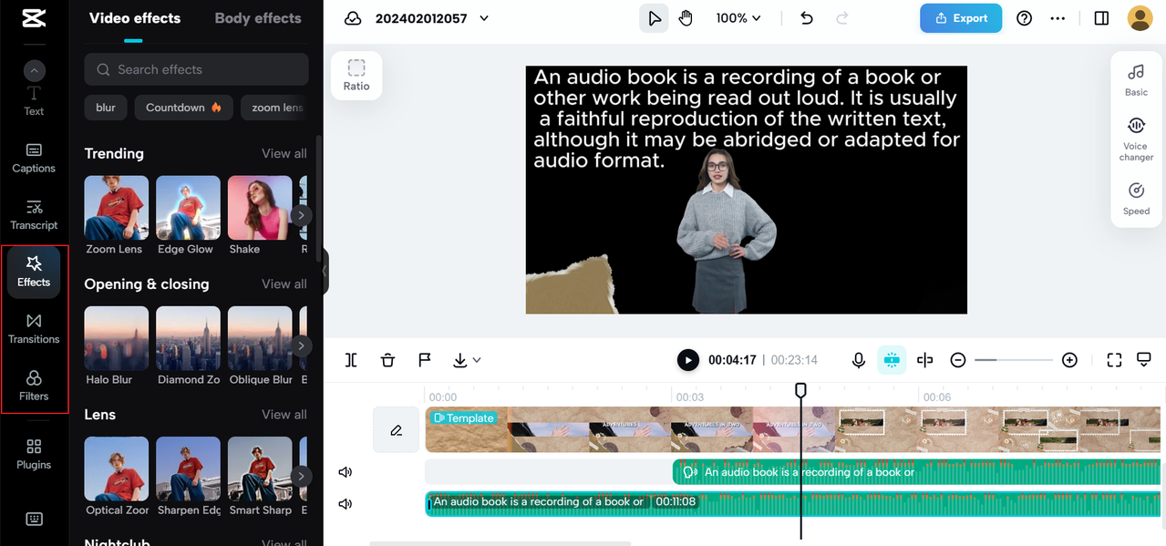 Media resources for CapCut online text to speech free generator