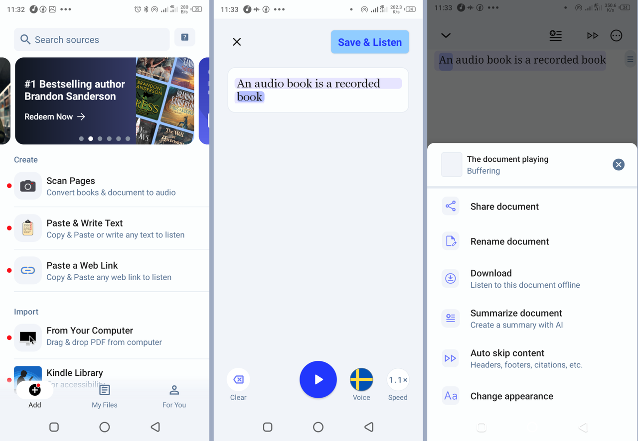 How to convert text to speech via Speechify