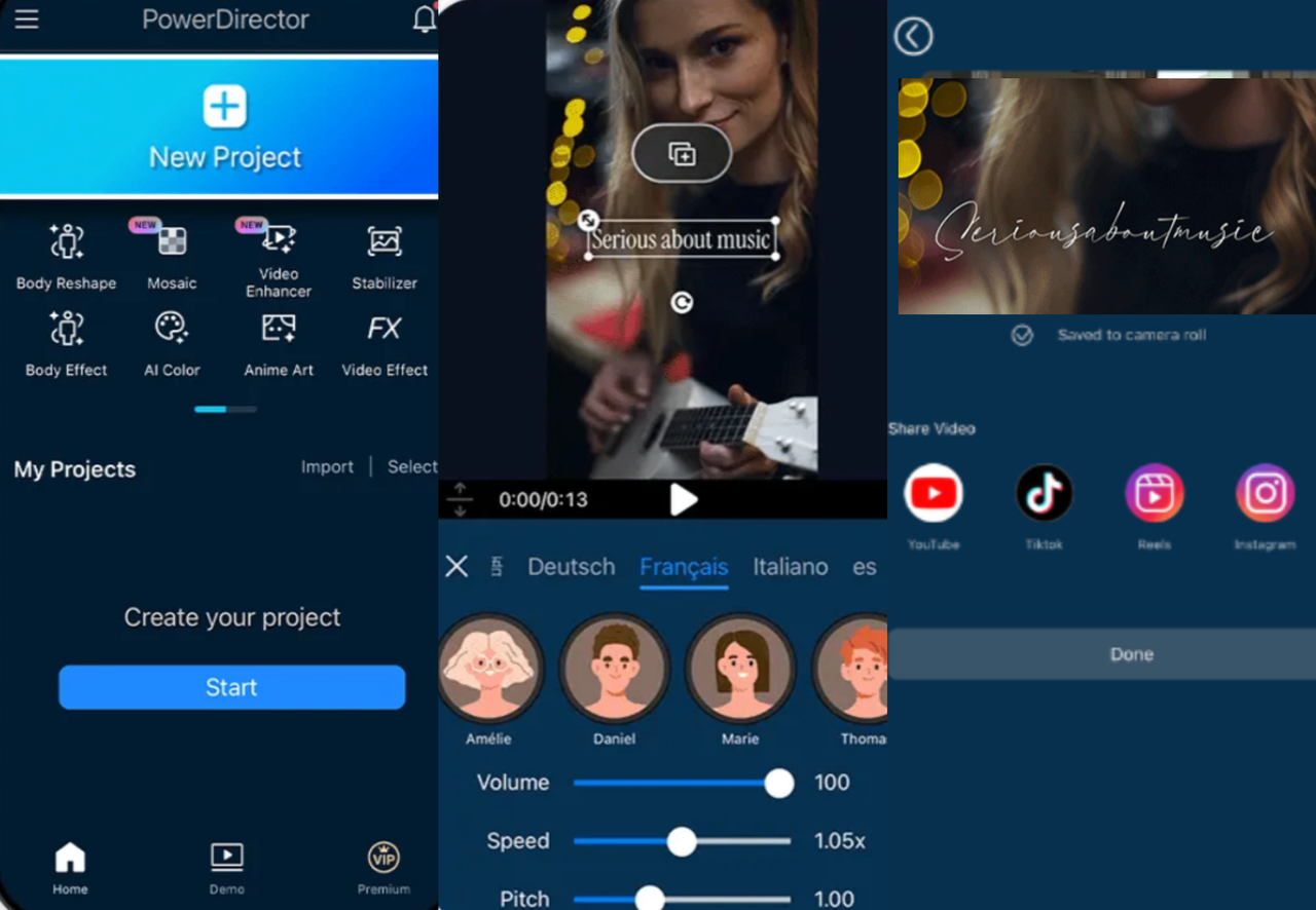 PowerDirector interface