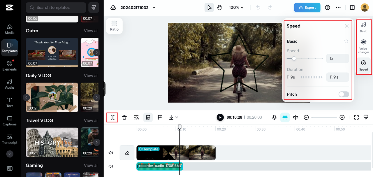 Edit a recording on the CapCut online video editor, the best free audio recording and editing software