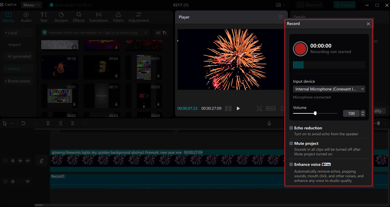 Record audio on CapCut desktop video editor, the best free audio recording and editing software