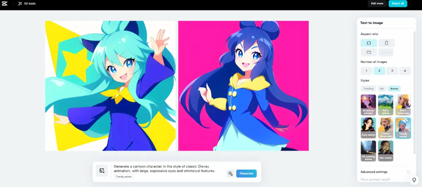 AI image for cartoons and caricatures