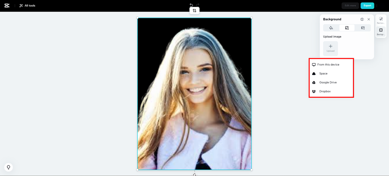 use custom photos in background