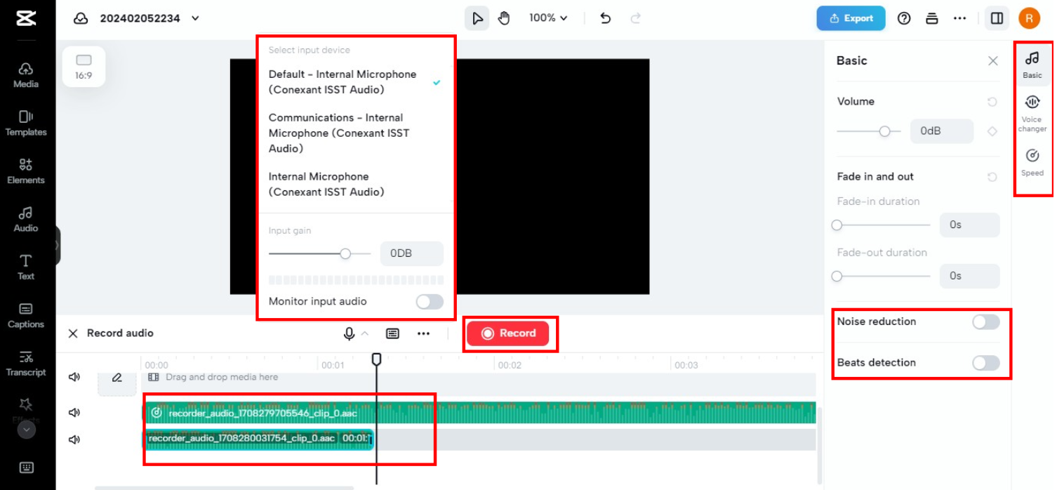 Record music or any audio