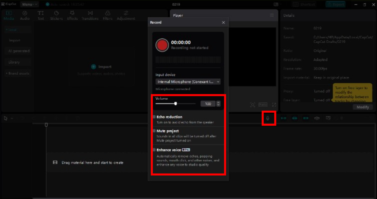 Record and edit your voice