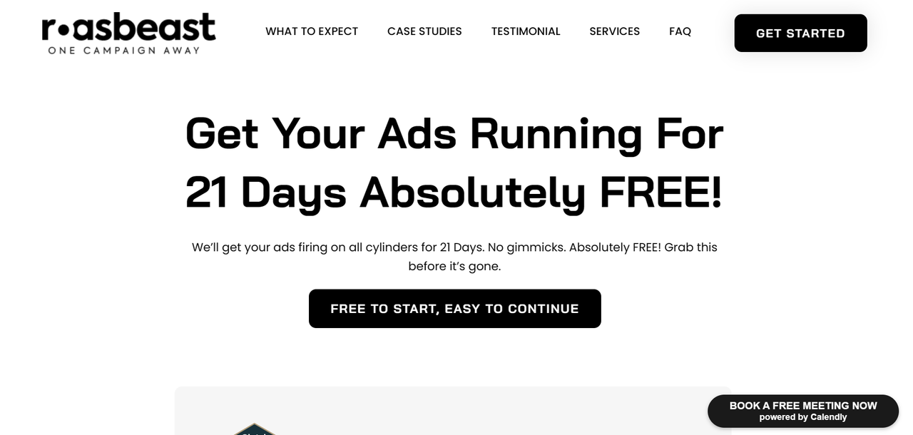 RoasBeast YouTube marketing agency homepage