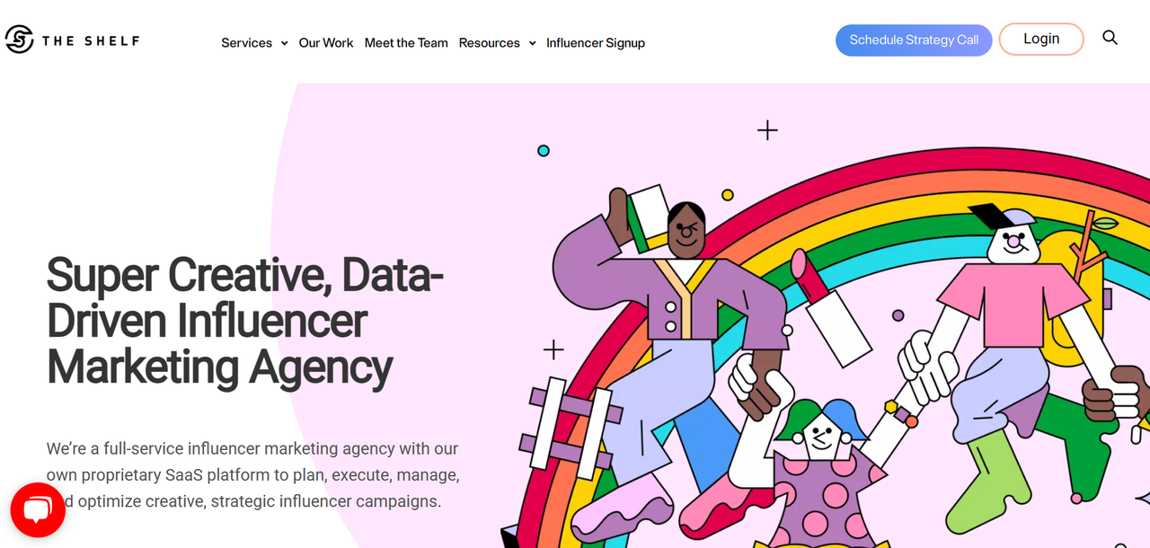 The Shelf YouTube marketing agency homepage