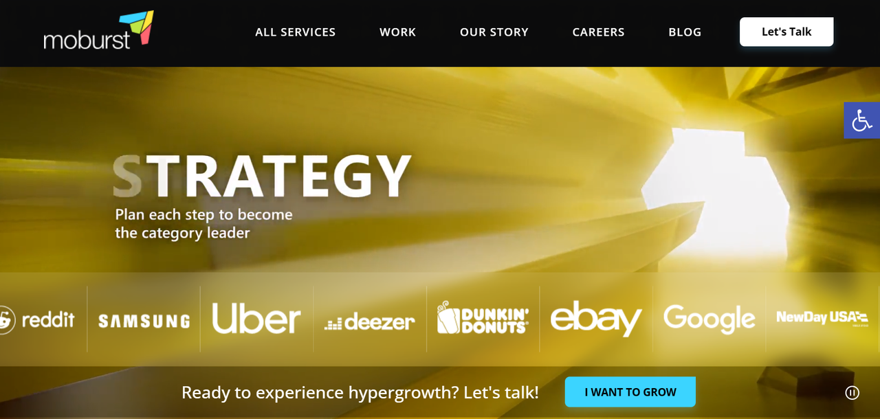 Moburst YouTube marketing agency homepage