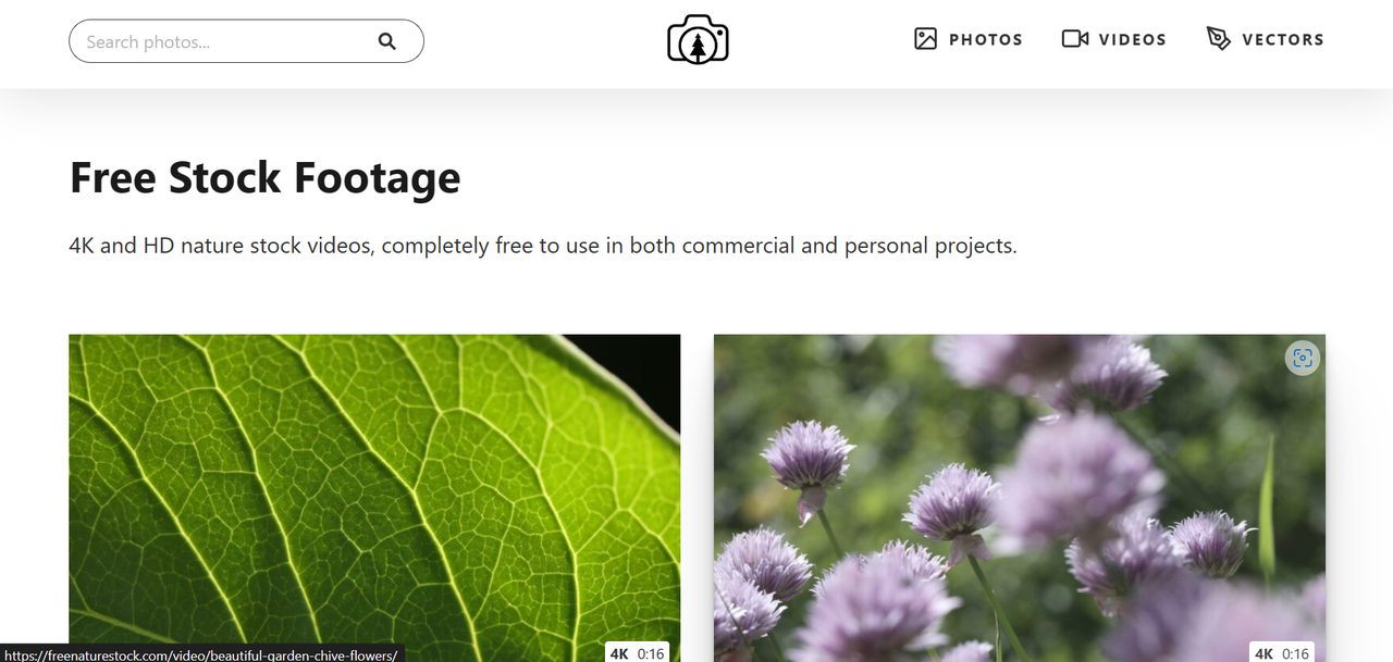 Free Nature Stock free videos for commercial use interface