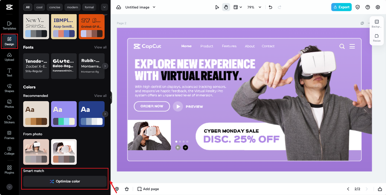Smart match to optimize color