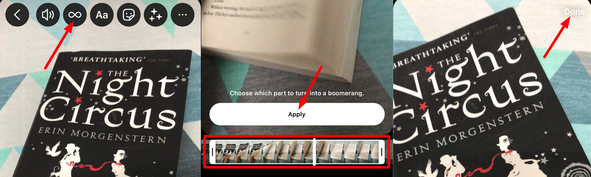 make a video loop with the Instagram app