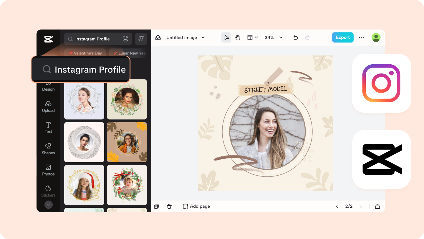 instagram profile template
