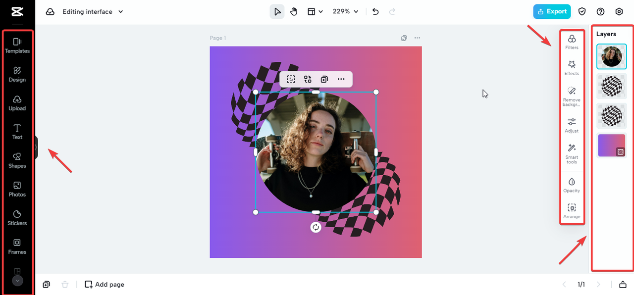 CapCut Online's editing interface
