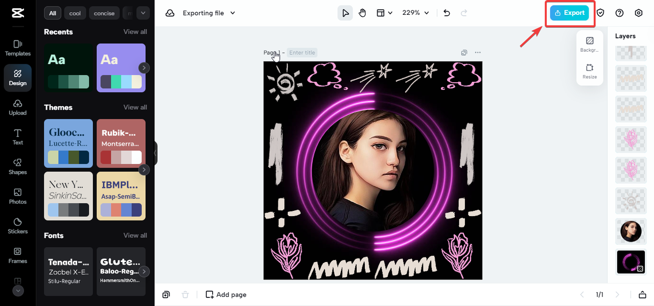 Exporting File from CapCut online